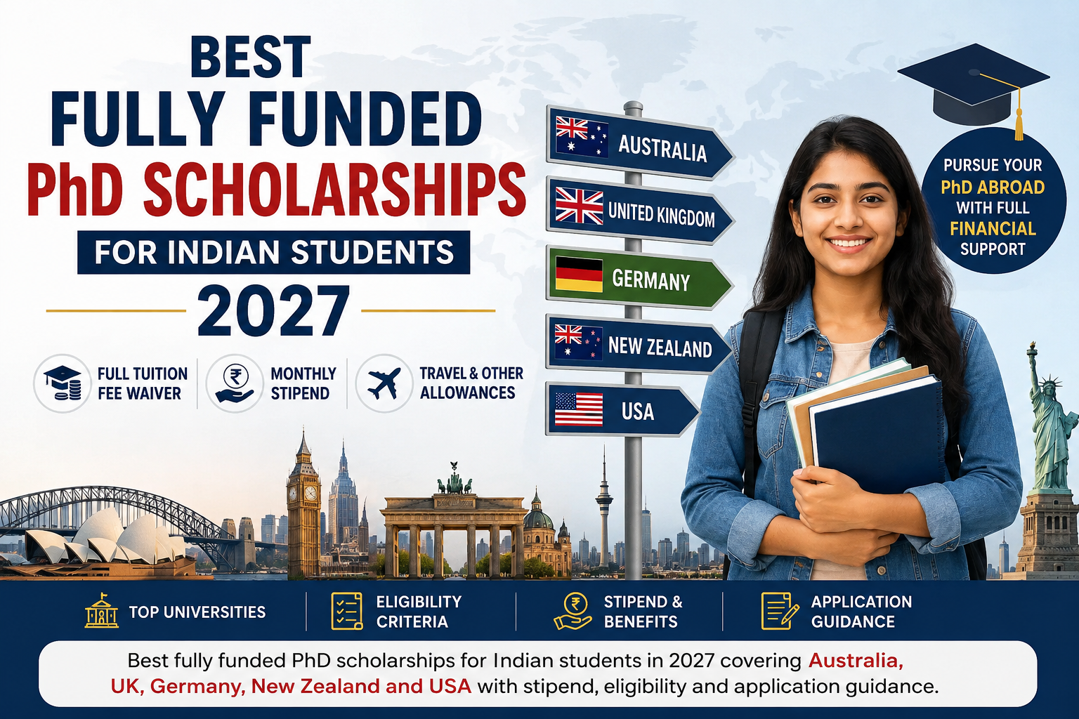 Best Fully Funded PhD Scholarships for Indian Students in 2027: Top Scholarships, Stipend, Eligibility & Application Guide