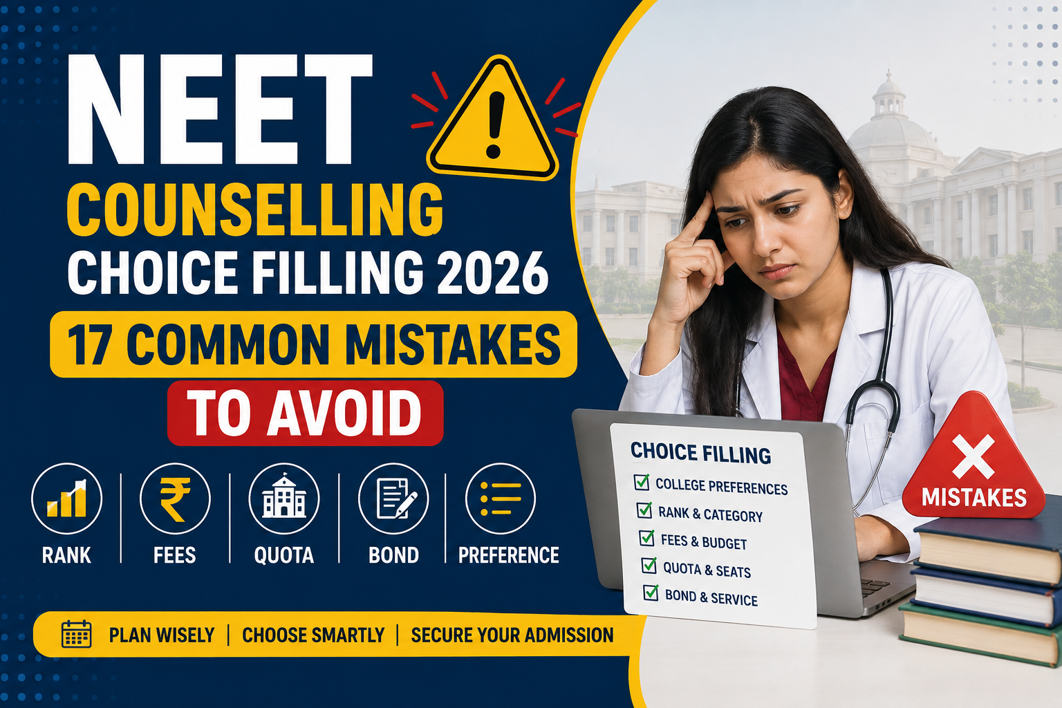 NEET Counselling Choice Filling 2026: 17 Common Mistakes to Avoid