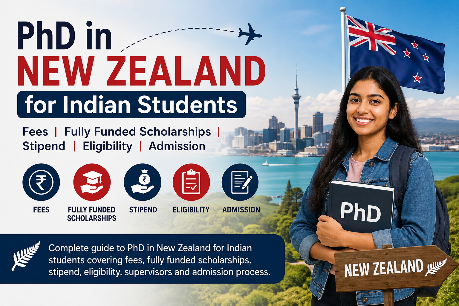 PhD in New Zealand for Indian Students: Fees, Funding and Admission Process
